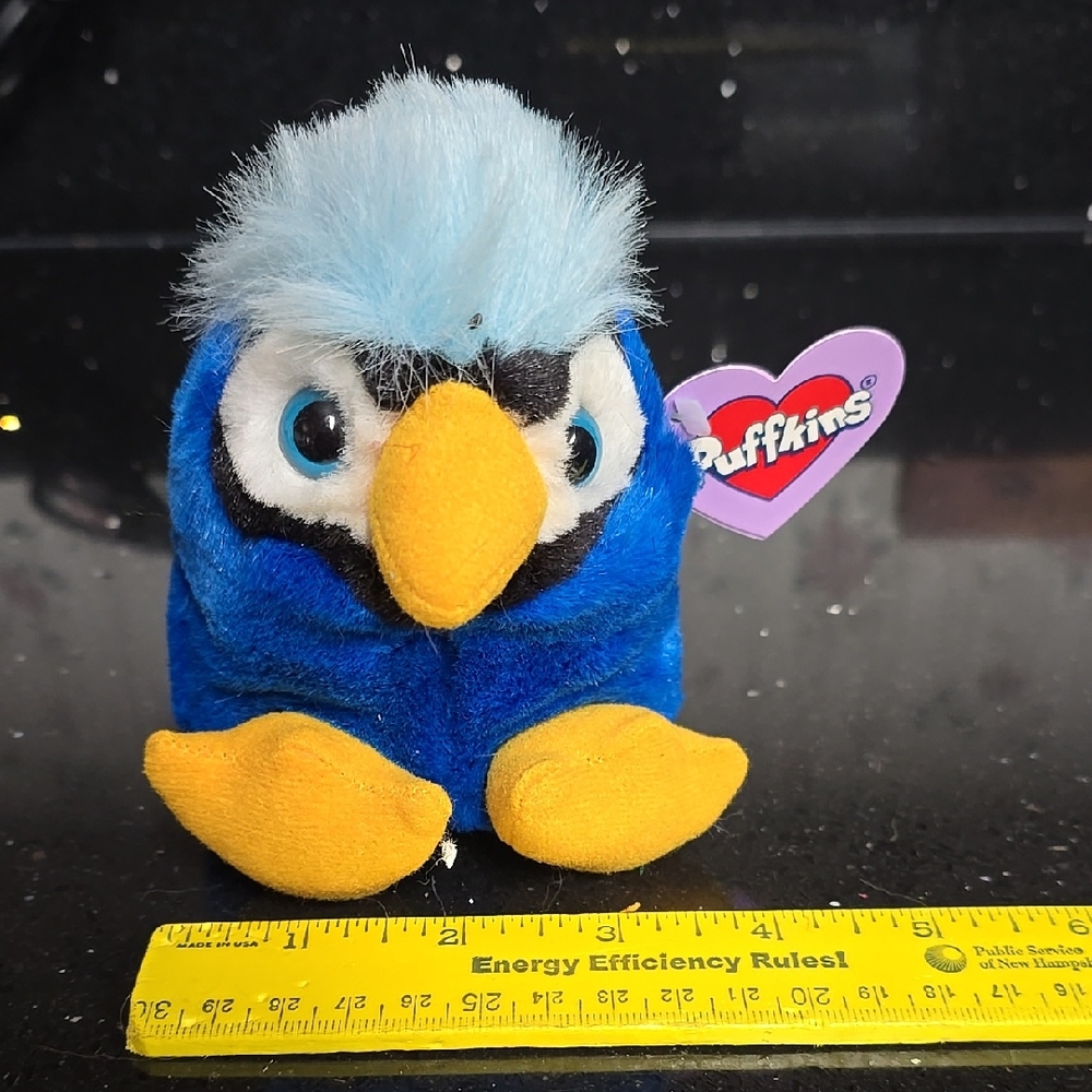 Vintage. Collectible. Swibco Puffkins-Jake The Blue and Yellow Bird. DOB 8/14/98